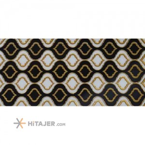 کاشی تک گل مشکی طلایی آرتا سرام مدل کیاوش