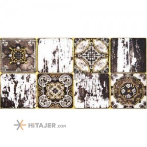 کاشی تک گل سفید قهوه ای آرتا سرام مدل داوینچی