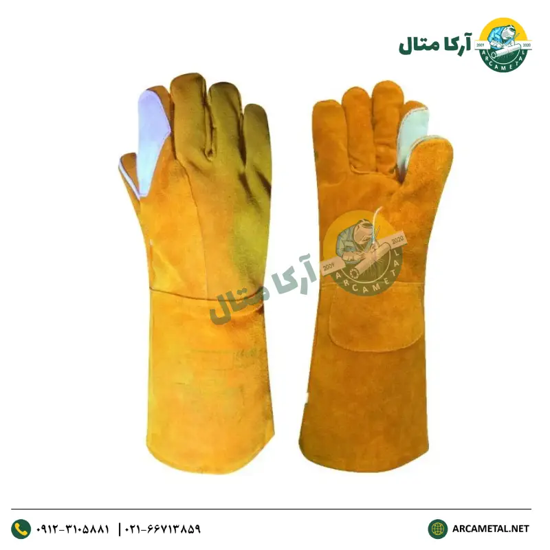 دستکش هوبارت تمام چرم سیم دوز طرح آمریکایی