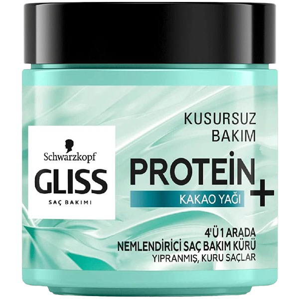 ماسک مو پروتئین پلاس آبی گلیس حاوی روغن کاکائو حجم 400ml