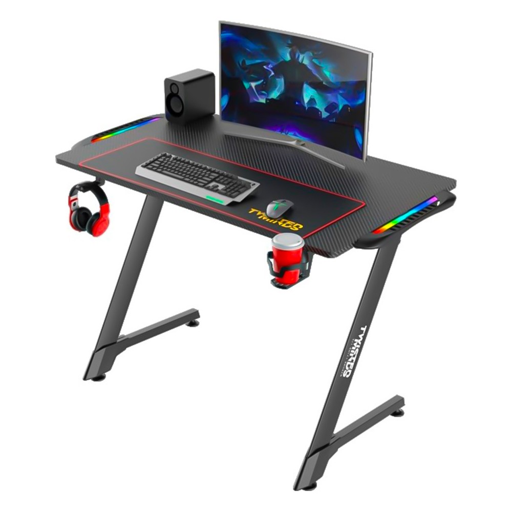 میز گیمینگ فیبر کربن تویستد مایندز مدل Twisted Minds Z Shaped RGB