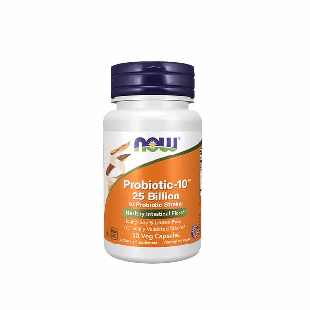 پروبیوتیک ۱۰ ناو ۲۵ بیلیون - NOW Probiotic-10 25 Billion 50 Veg Capsules