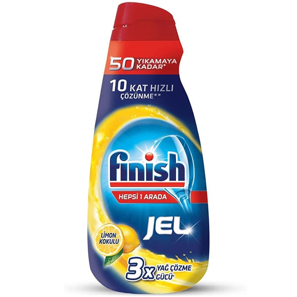 ژل ماشین ظرفشویی فینیش مدل 3X Yag Çozme Gucu با رایحه لیمو حجم 1000ml