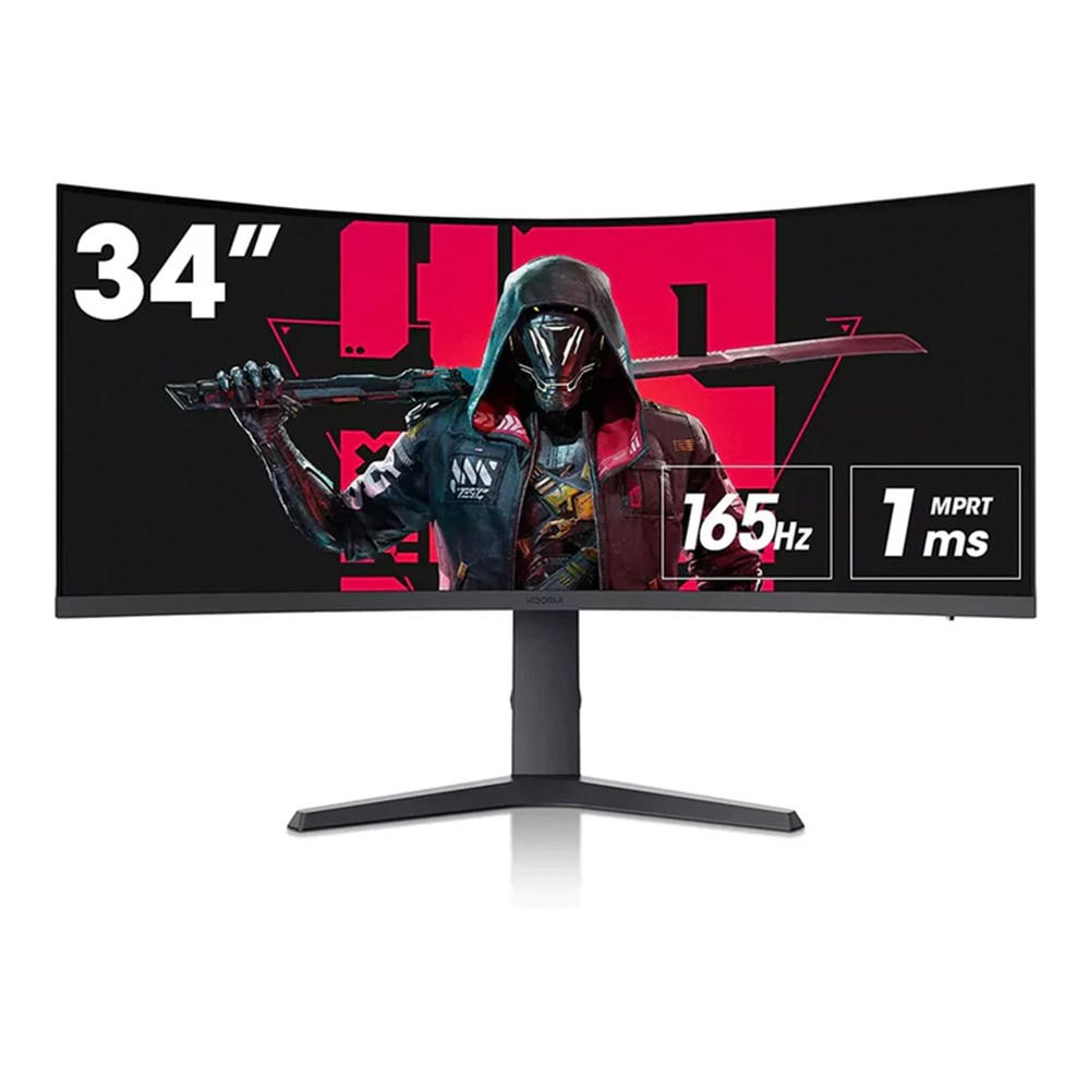 مانیتور گیمینگ 34 اینچ خمیده کووری مدل Koorui 34E6UC با صفحه UWQHD و 165 هرتز