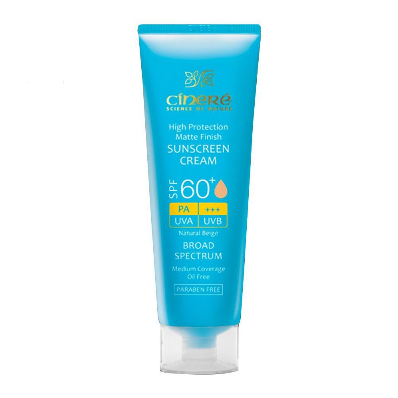 کرم ضد آفتاب مات رنگی پوست چرب +SPF60 بژ طبیعی سینره Cinere Tinted Sunscreen Cream