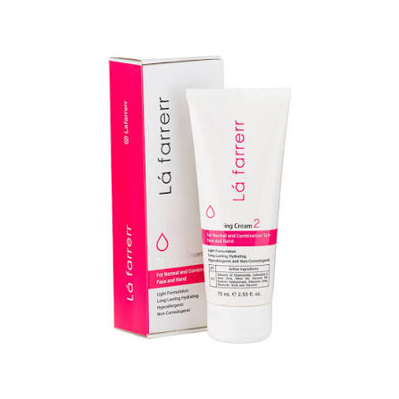 کرم مرطوب کننده صورت و دست پوست های نرمال و مختلط 2 لافارر (Moisturizing Cream 2 For Normal and Combination Skin Lafarrerr 75ml)