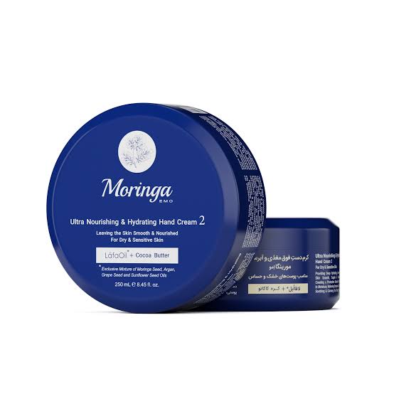 کرم دست فوق مغذی و آبرسان 2 مورینگا مناسب پوستهای خشک و حساس (Moringa Emo No.2 Ultra Nourishing Hand Cream For Dry Skin 250ml)