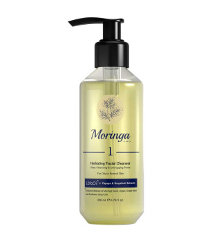ژل شستشو و آبرسان صورت مورینگا 1 مناسب پوست های چرب، مختلط و معمولی (Moringa Hydrating Facial Cleanser No1 200ml)