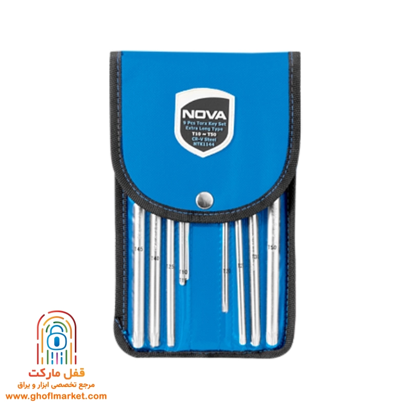 آچار آلن ستاره ای بلند کیفی 9 عددی نووا مدل NKT-1145