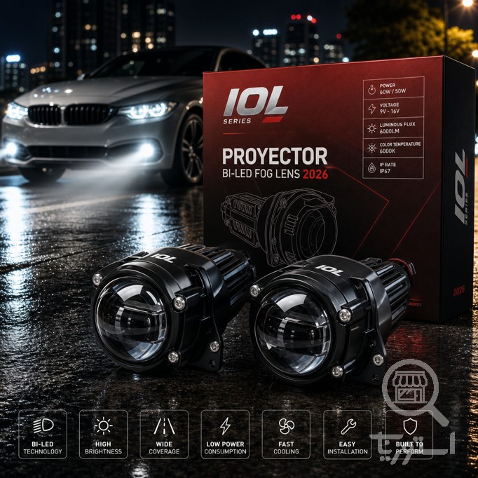 لنز سه چشم خودرو IOL 80 وات BI-LED (نور خطی)