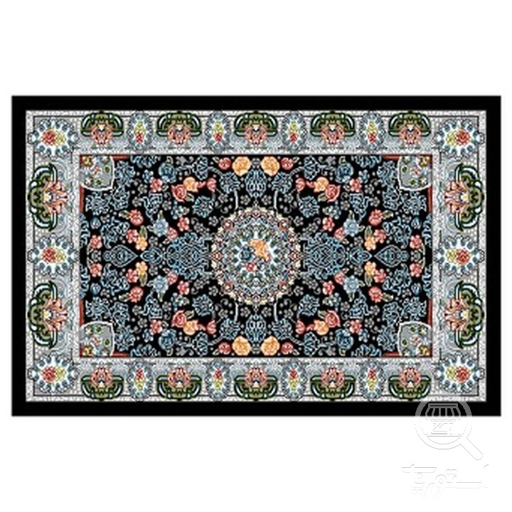 فرشینه مخمل ترک طرح افشان زغالی کد R4-163