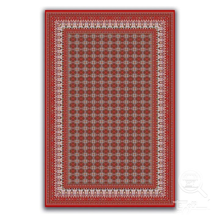 فرشینه مخمل ترک طرح ماهی درهم طوسی کد A4-127