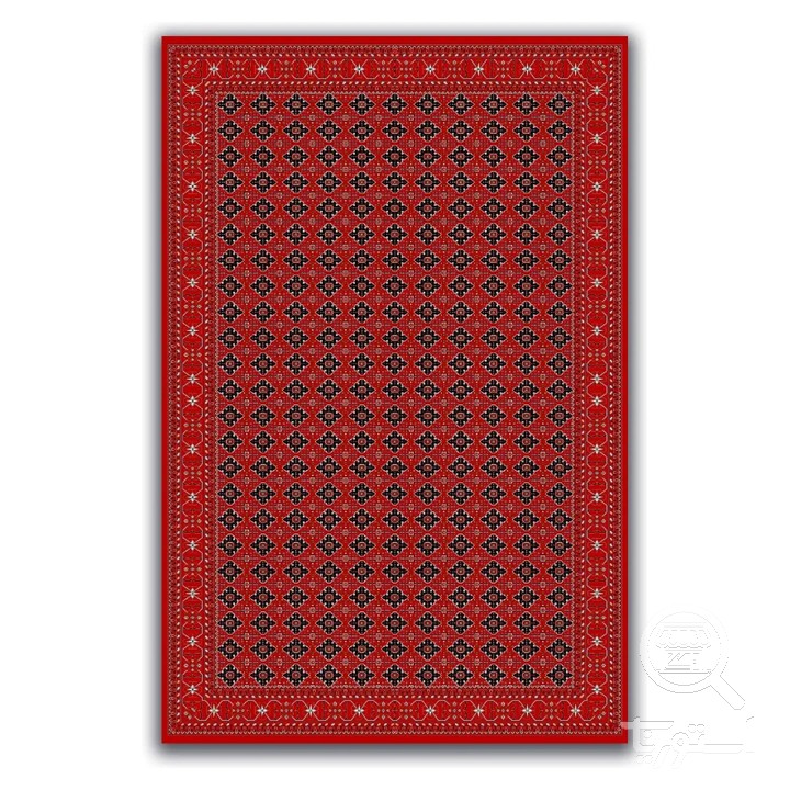 فرشینه مخمل ترک طرح گل ریز زرشکی کد A4-129