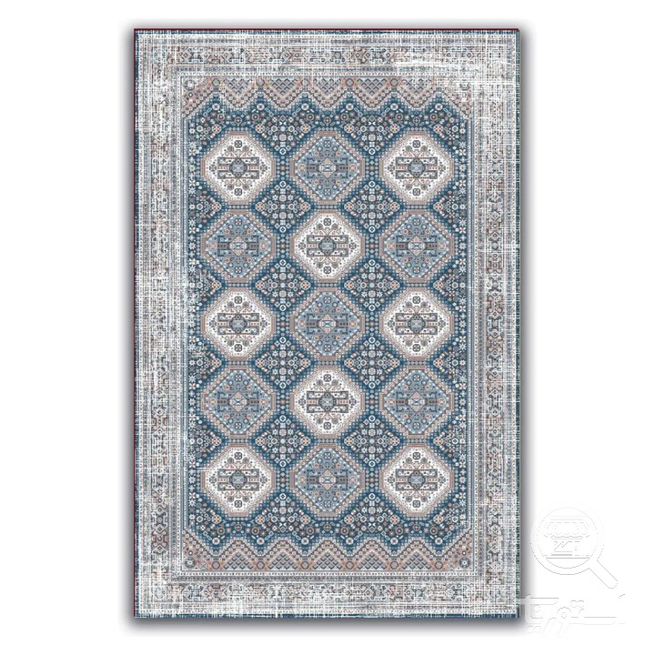 فرشینه مخمل ترک طرح خشتی طوسی کد A4-154