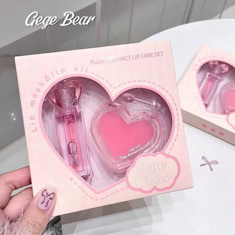 ست پینترستی بالم لب و لیپ گلاس Gege Bear🎀