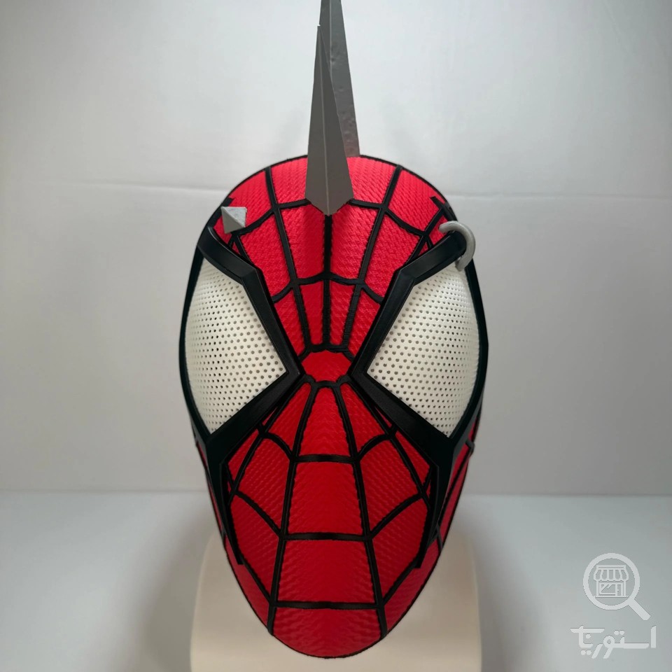 ماسک و کلاهخود اسپایدرپانک (Spider-Punk) با میخهای فلزینما | اکسسوری کاسپلی سهبعدی