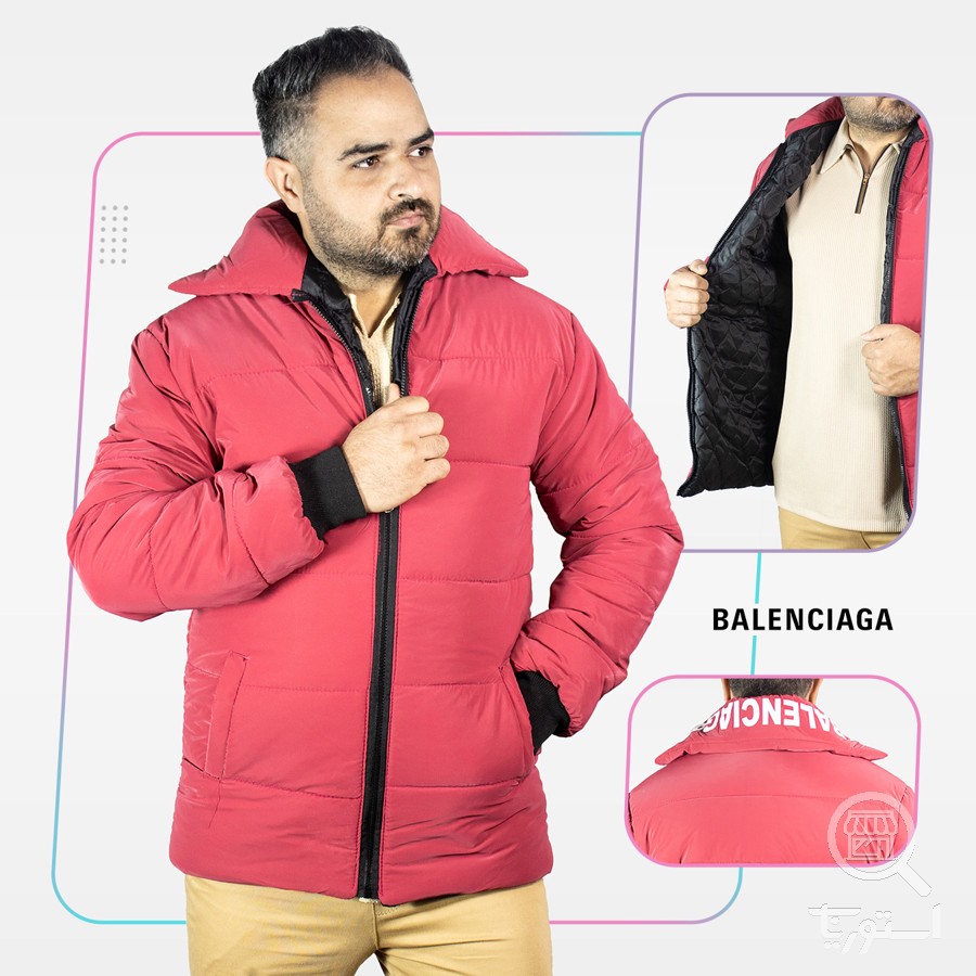کاپشن مردانه قرمز Balenciaga مدل 1745