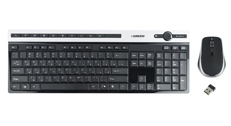 کیبورد و ماوس بی سیم گرین مدل GKM-505W با حروف فارسی