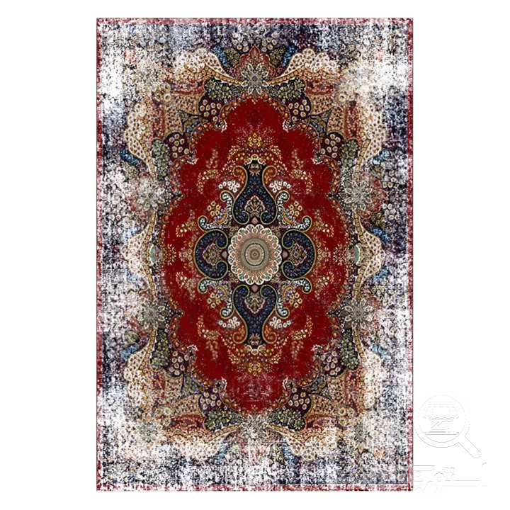 فرشینه مخمل ترک طرح ترنج لاکی محو کد O114