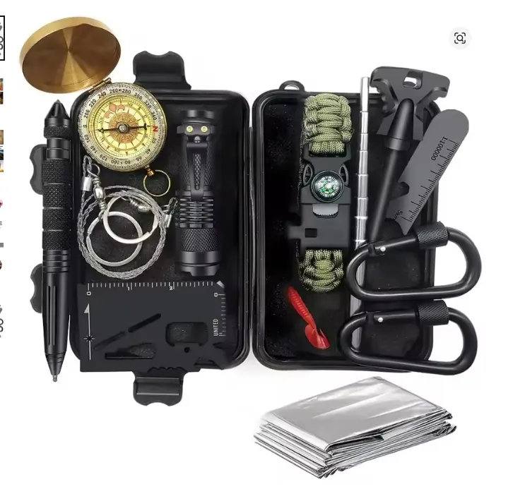 کیت کمپینگ و سفر ۱۶ در ۱ مدل Survival Kit - جعبه ابزار چندمنظوره اضطراری