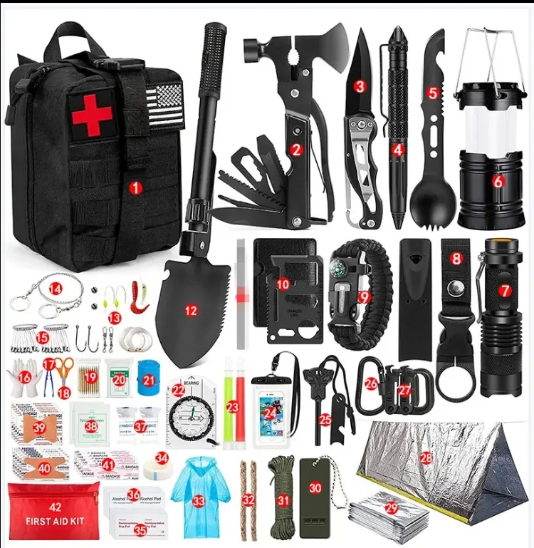 کیت کمپینگ و بقا ۲۴ کاره مدل Tactical Survival Kit - جعبه ابزار نجات چندمنظوره