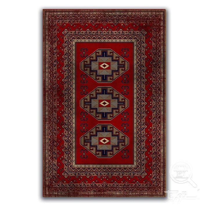 فرشینه مخمل ترک طرح هندسی آجری کد A4-155
