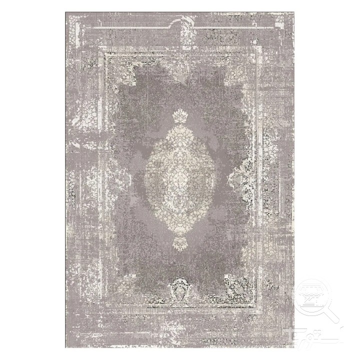 فرشینه مخمل ترک طرح ترنج یاسی کد L8-622