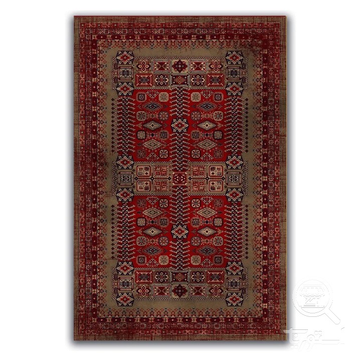 فرشینه مخمل ترک طرح عشایری زرشکی کد A4-156