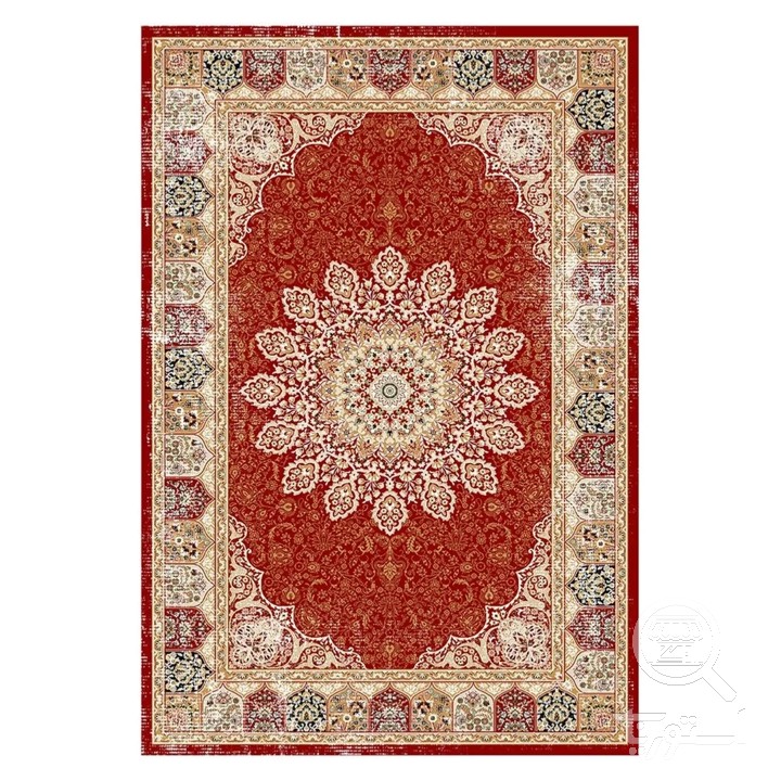 فرشینه مخمل ترک طرح شمسه لاکی کد U9-589