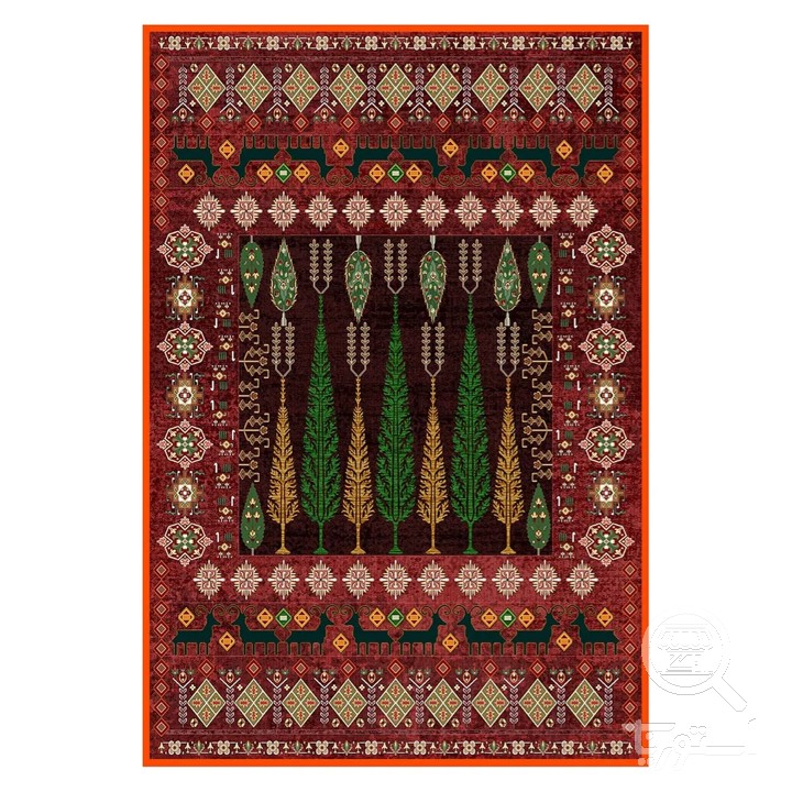 فرشینه مخمل ترک طرح منظره آجری کد L6-288