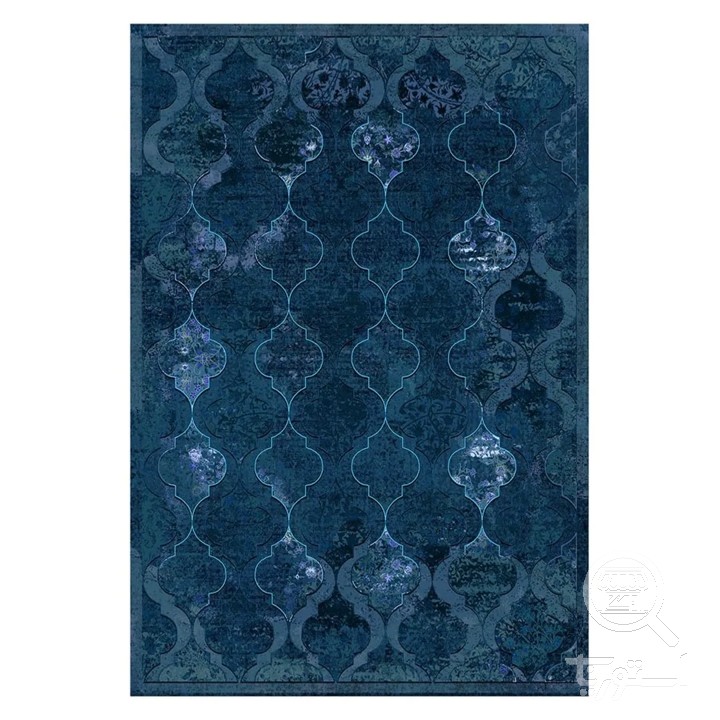 فرشینه مخمل ترک طرح محرابی نیلی کد L8-731