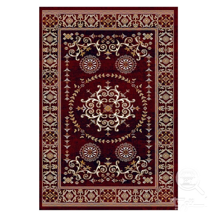 فرشینه مخمل ترک طرح شاه عباسی زرشکی کد L6-367