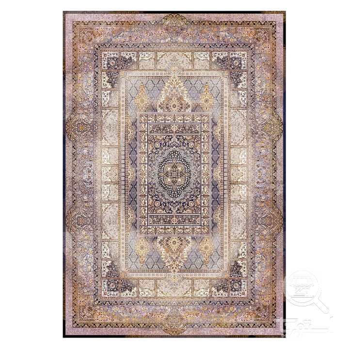 فرشینه مخمل ترک طرح قابی یاسی کد L6-334