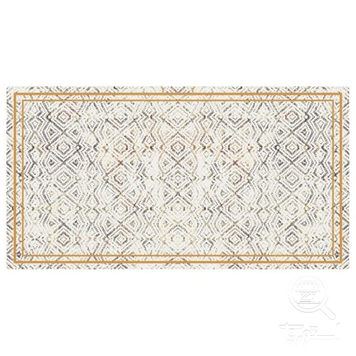 فرشینه مخمل ترک طرح لوزی کرم کد R3-106