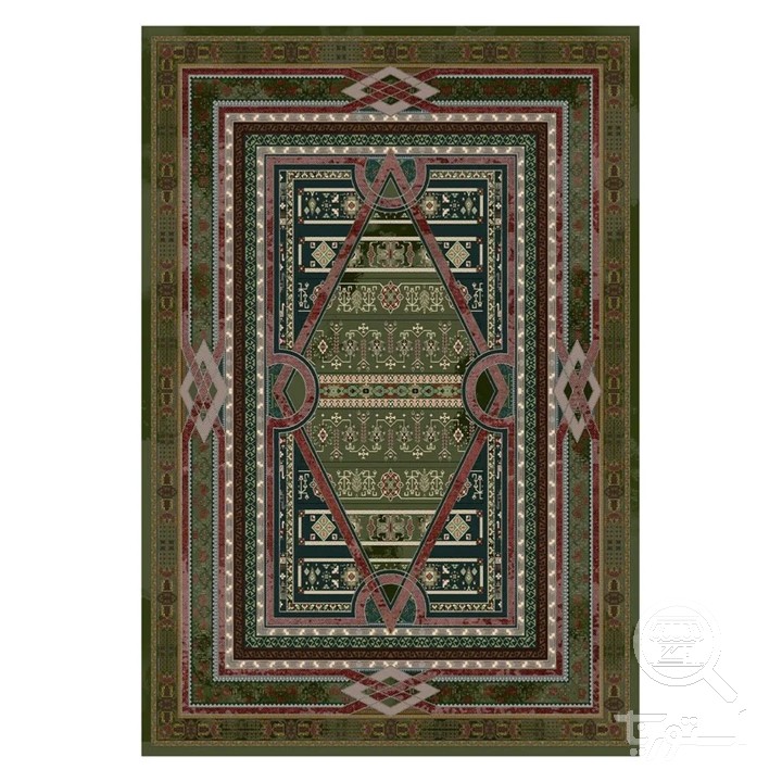 فرشینه مخمل ترک طرح عشایری زمردی کد L8-579