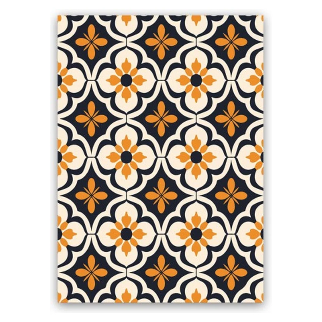 فرشینه مخمل ترک طرح چهار پر سرمه ای کد M3-347