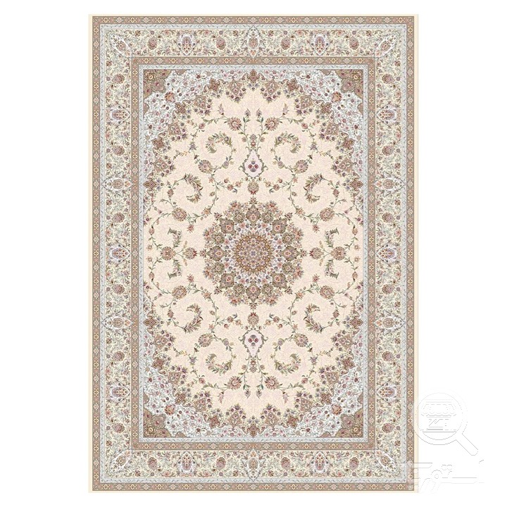 فرشینه مخمل ترک طرح لچک ترنج شکری کد L6-308