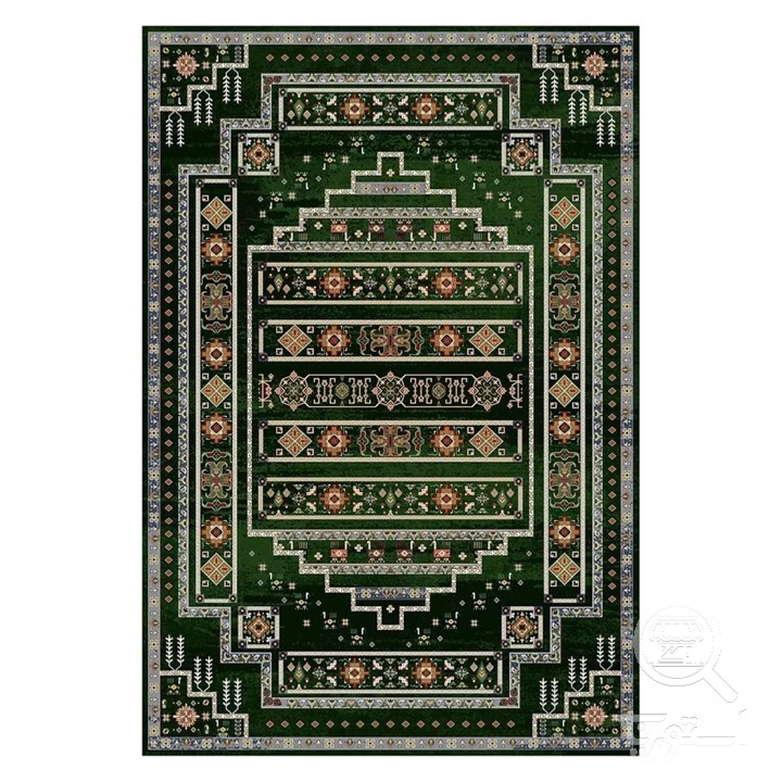 فرشینه مخمل ترک طرح عشایری زمردی کد L8-801