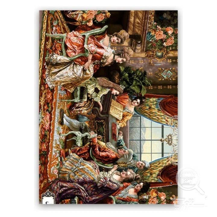 فرشینه مخمل ترک طرح مجلس موسیقی کد T3-128