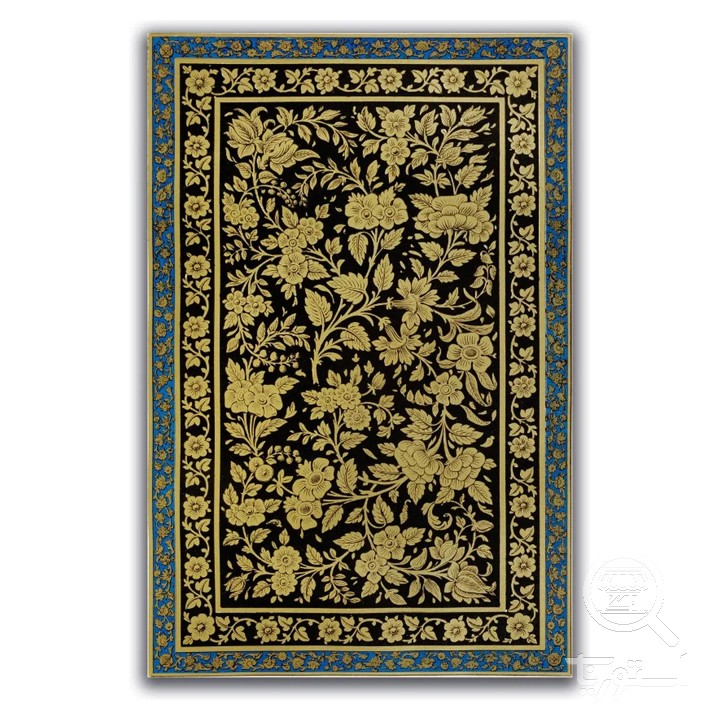 فرشینه مخمل ترک طرح افشان طلایی کد A4-072