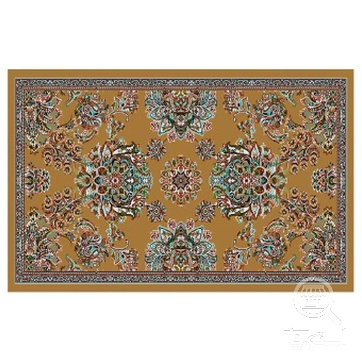 فرشینه مخمل ترک طرح افشان خردلی کد R4-168