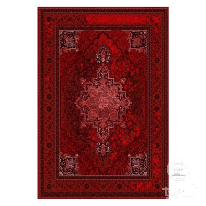 فرشینه مخمل ترک طرح وینتیج شرابی کد L8-756