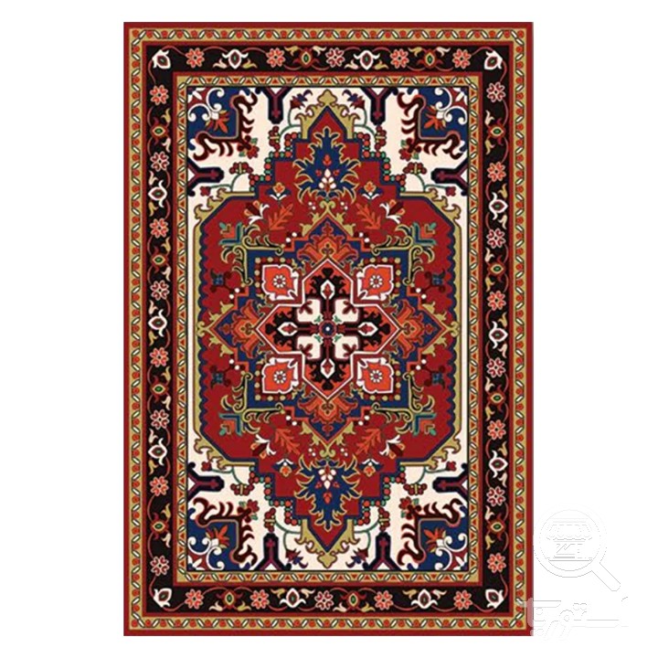 فرشینه مخمل ترک طرح عشایری لاکی مشکی کد O139
