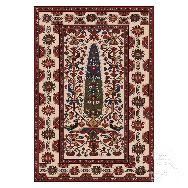 فرشینه مخمل ترک طرح درخت زندگی کد U5-103