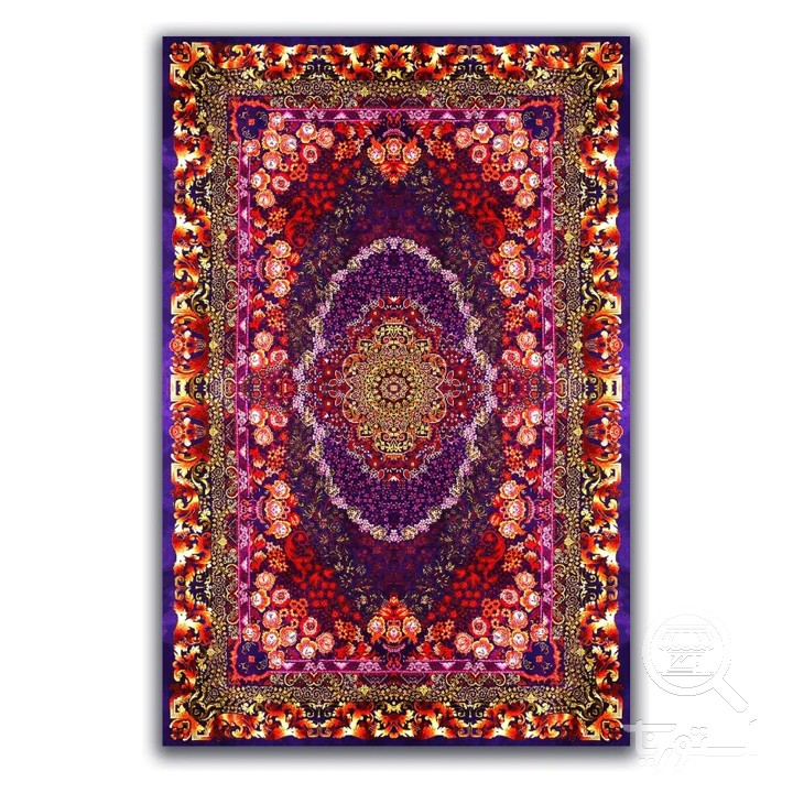 فرشینه مخمل ترک طرح ترنج یاسی کد A4-057