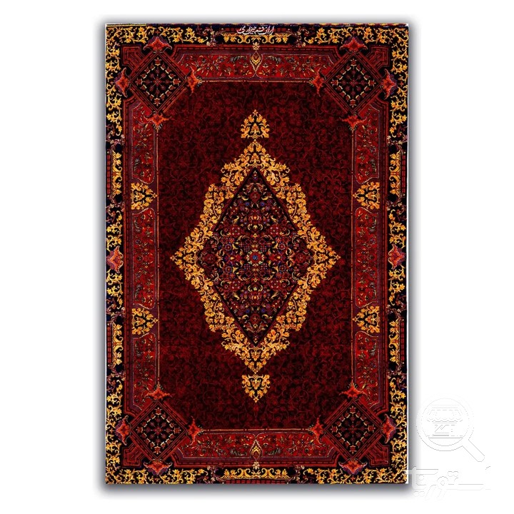 فرشینه مخمل ترک طرح ترنج زرشکی کد A4-063
