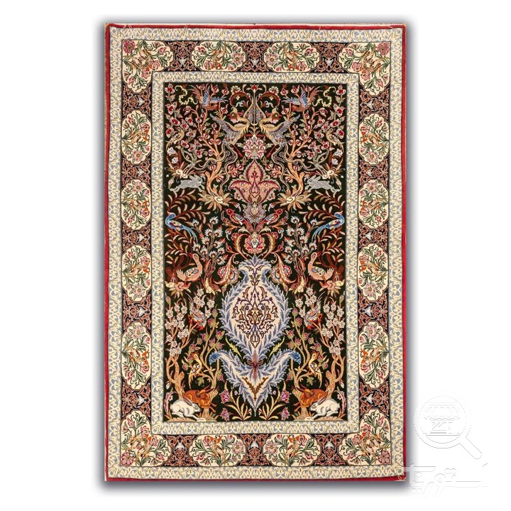 فرشینه مخمل ترک طرح قابی نسکافه ای کد A4-035