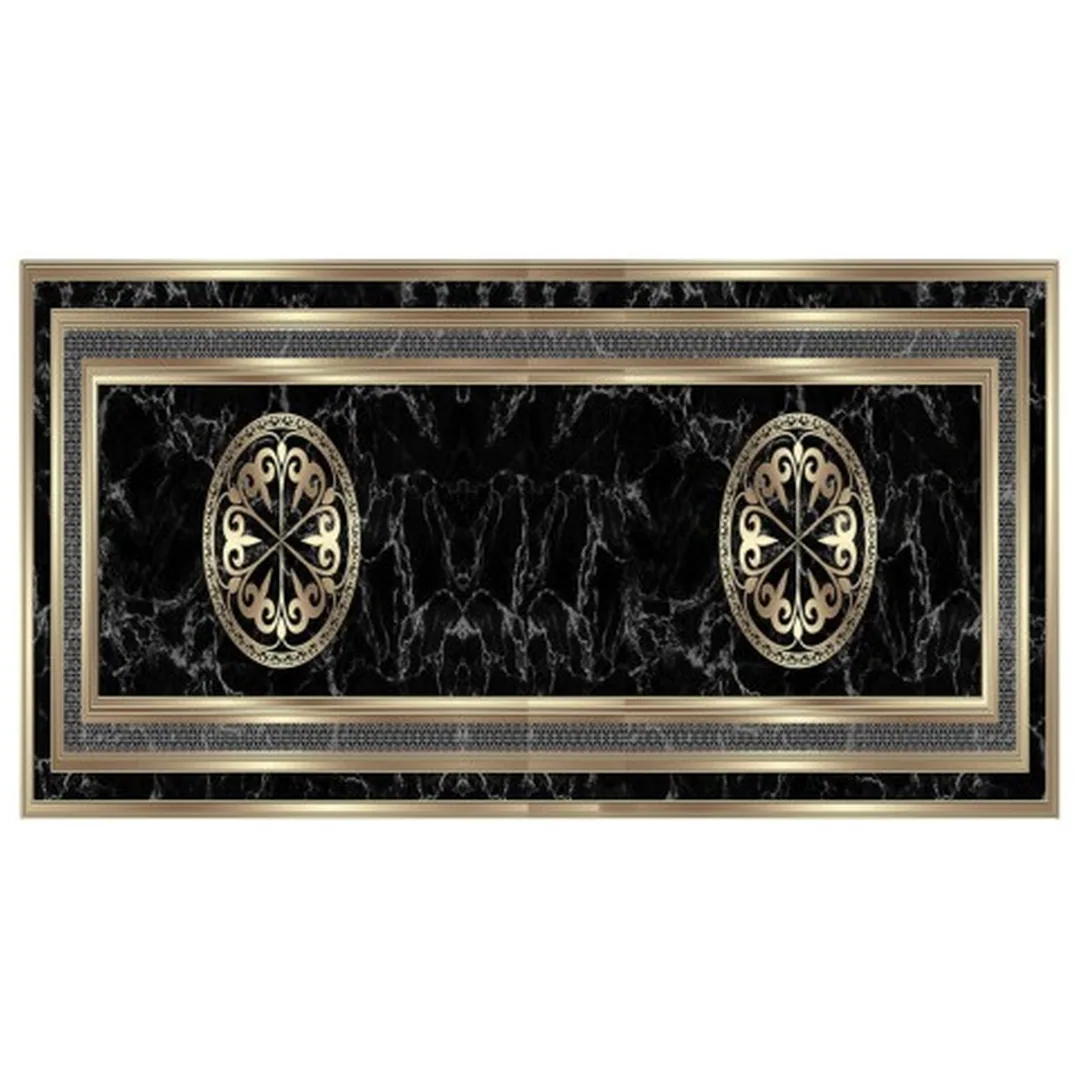 فرشینه مخمل ترک طرح مرمر زغالی کد R3-120