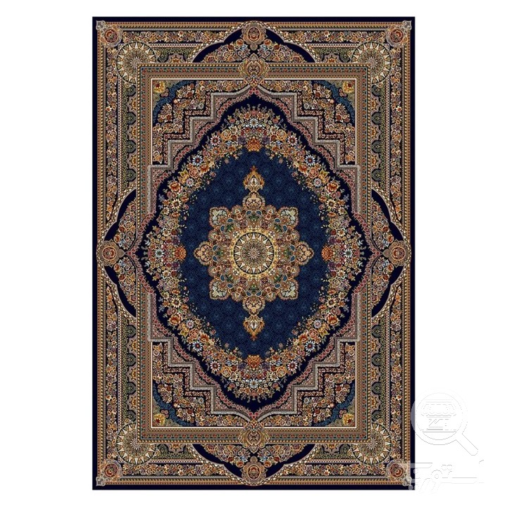 فرشینه مخمل ترک طرح ترنج سلطنتی طلایی کد U9-584