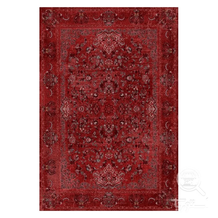 فرشینه مخمل ترک طرح افشان شرابی کد L8-811